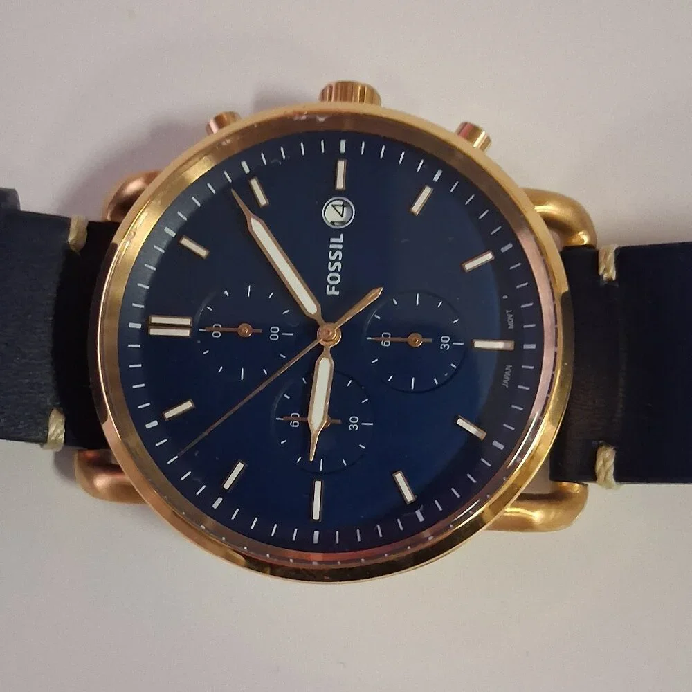 Fossil Men’s The Commuter Quartz Watch FS5404 | Blue Dial
